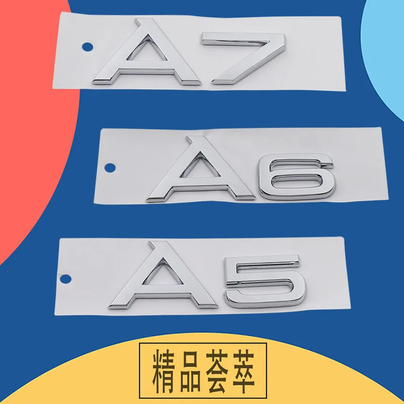 자동차 엔진 후드 펜더 트렁크 테일 데칼 엠블럼 배지 스티커, 자동차 스타일링 액세서리, 3D A1 A2 A3 A4 A5 A6 A7 A8 글자