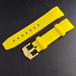 Premium Natural Rubber Watchband 22mm - Non-Stick, Grey with Black, Silver, Gold, and Rose Gold Buckles (No.36)