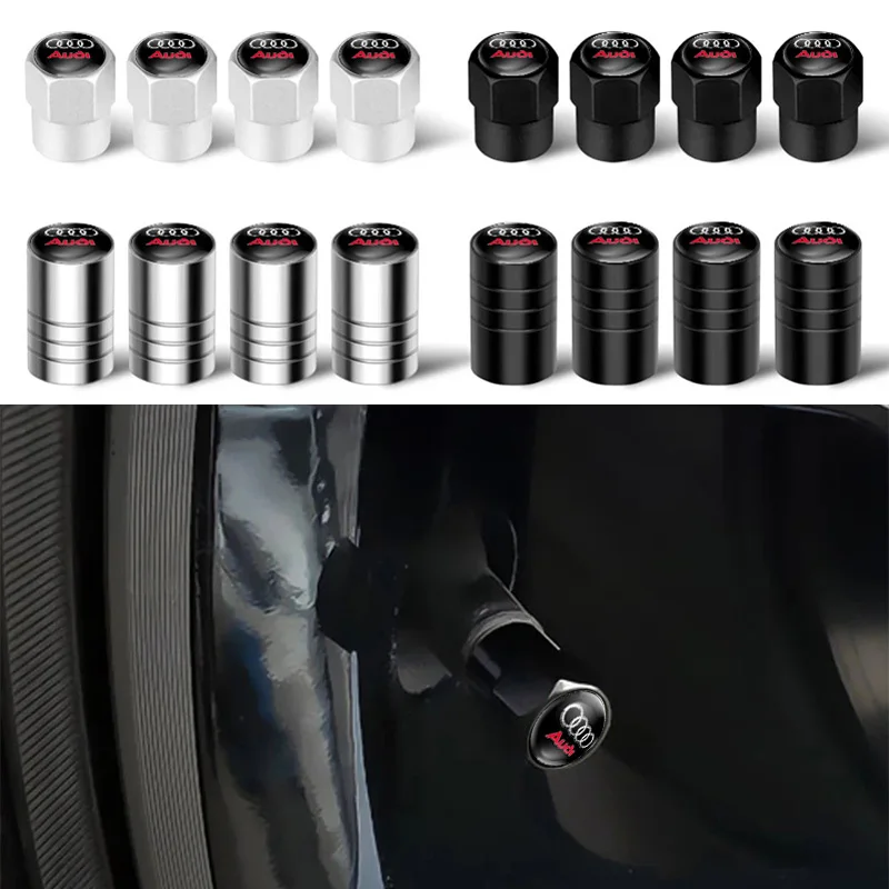 Elegant Metal Car Tire Valve Stem Caps - Set of 4