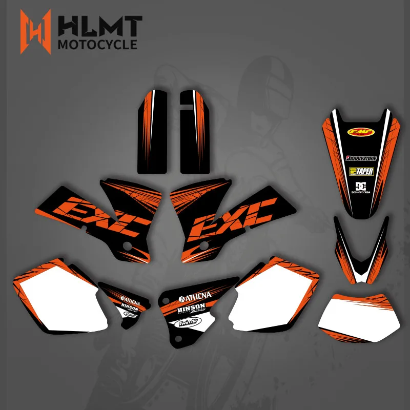 HLMT MOTORCYCLE TEAM GRAPHICS & BACKGROUNDS DECALS STICKERS FOR KTM EXC 125 200 250 300 400 450 525 2003