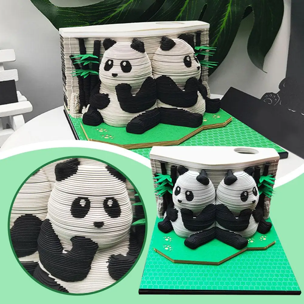 

1 Pcs Panda Model Three-dimensional Note Creative Paper Postscript Model Paper Gift Decoration Panda 3D Postscript Sculptur N8P1