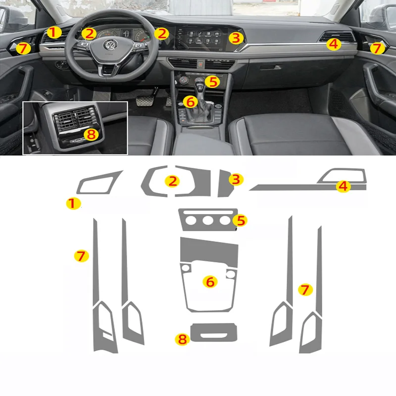 

Пленка из ТПУ для Volkswagen VW Sagitar 2020 2023, защитные наклейки для салона автомобиля, наклейки для центральной консоли, выходной приборной панели, дверной панели
