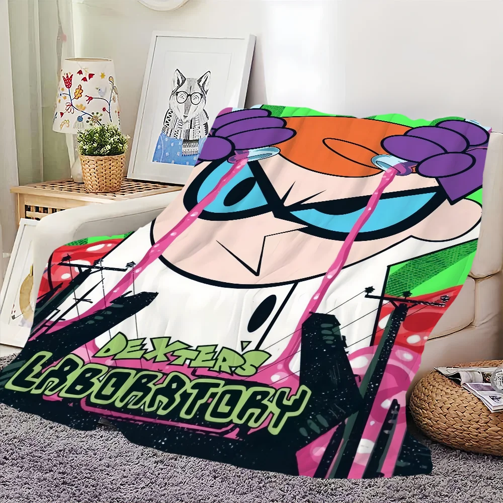 Cute D-Dexters L-Laboratory Blanket Skin friendly comfort warm soft plush blanket suitable sofa living room office bedroom 6