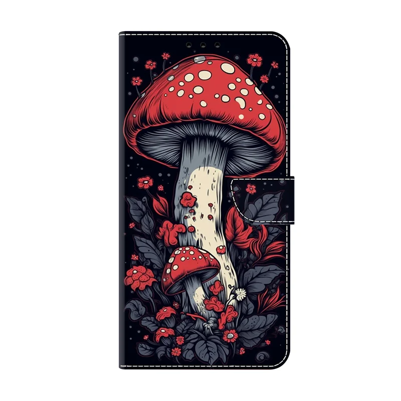 Premium Painted Wallet Flip Stand Phone Case - Elegant Book Cover Design