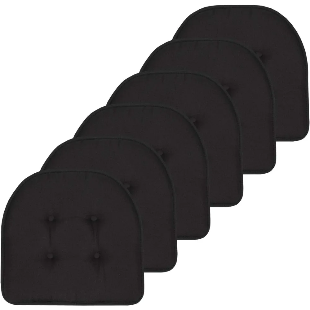 

Подушка для стула XMSJ из пены с эффектом памяти, нескользящая U-образная резиновая накладка на сиденье 17X16 дюймов, 6 шт. (комплект из 3 шт.), Черная