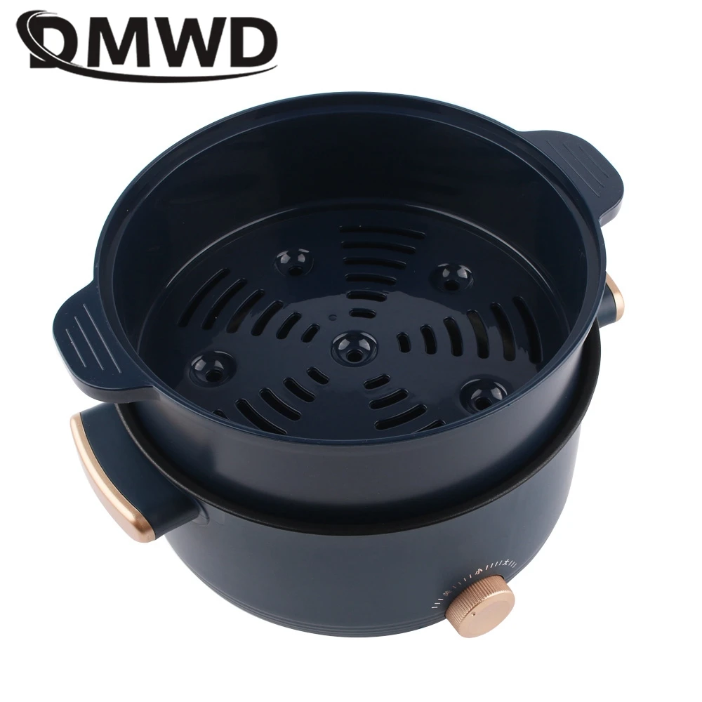 DMWD Electric Cooking Machine Large Hot Pot Frying Pan Noodles Porridge Soup Pot Multicooker Food Steamer Breakfast Maker 220V 3