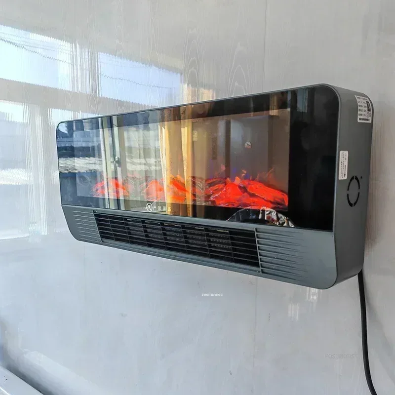 Modern Fireplace Heater Warm Fan Floor Wall-Mounted Simulation Flame Remote Control Electric Fireplace Desktop Blowing Heat