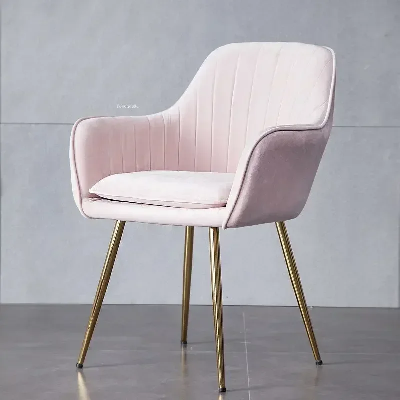 Modern Velvet Dining Chairs For Household Living Room Chair Minimalist Kitchen Furniture Backrest Creative Dining Room Chair K