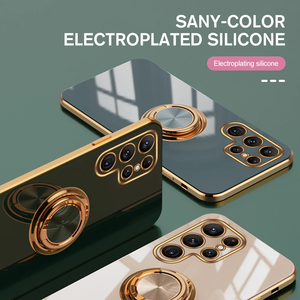 Automontierte magnetische Saughülle für Samsung Galaxy S23+ 5G Ringhalter Rückseite Samsun S24 Ultra S23 Plus_voghion.com