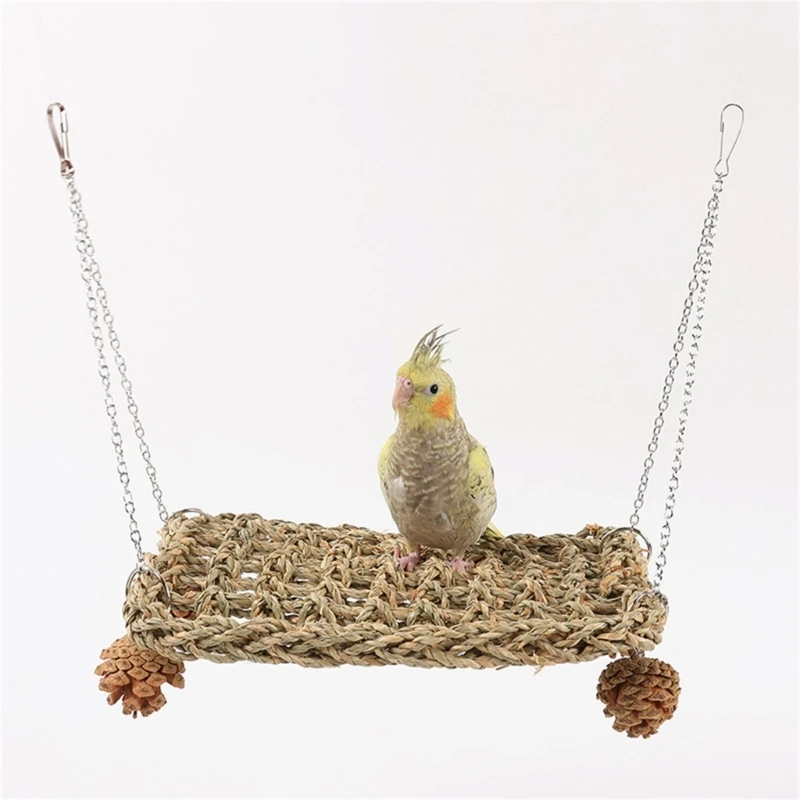 

Parakeets Perch Birdcage Hammock Toy Parrots Swing Toy Birdcage Playstand Cockatiel BudgieHanging Hammock Cage Chew Toy