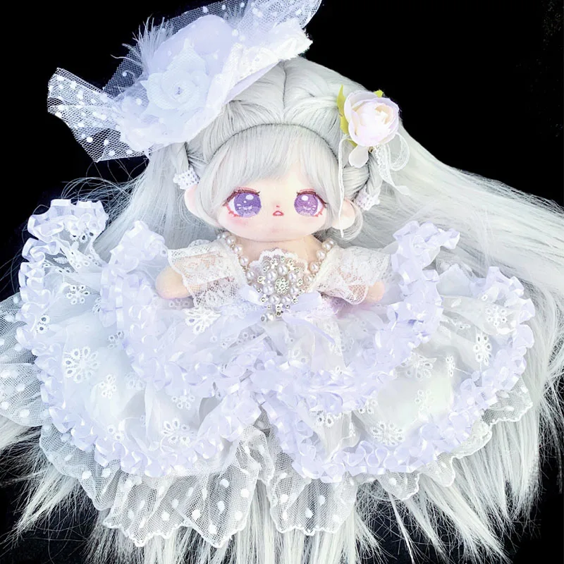 

Handmade Sweet Lolita Wedding Dress Rose Headdress Gorgeous Accessories For 20cm Plush Doll Outfit Cosplay Cute Kpop Gift