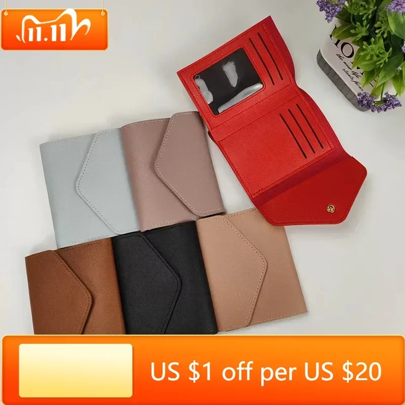 

Short Wallet Women Purse Multi-card Multifunction Card Holder Coin Purse Fashion Simple Three Fold Short Clip Female Mini Wallet