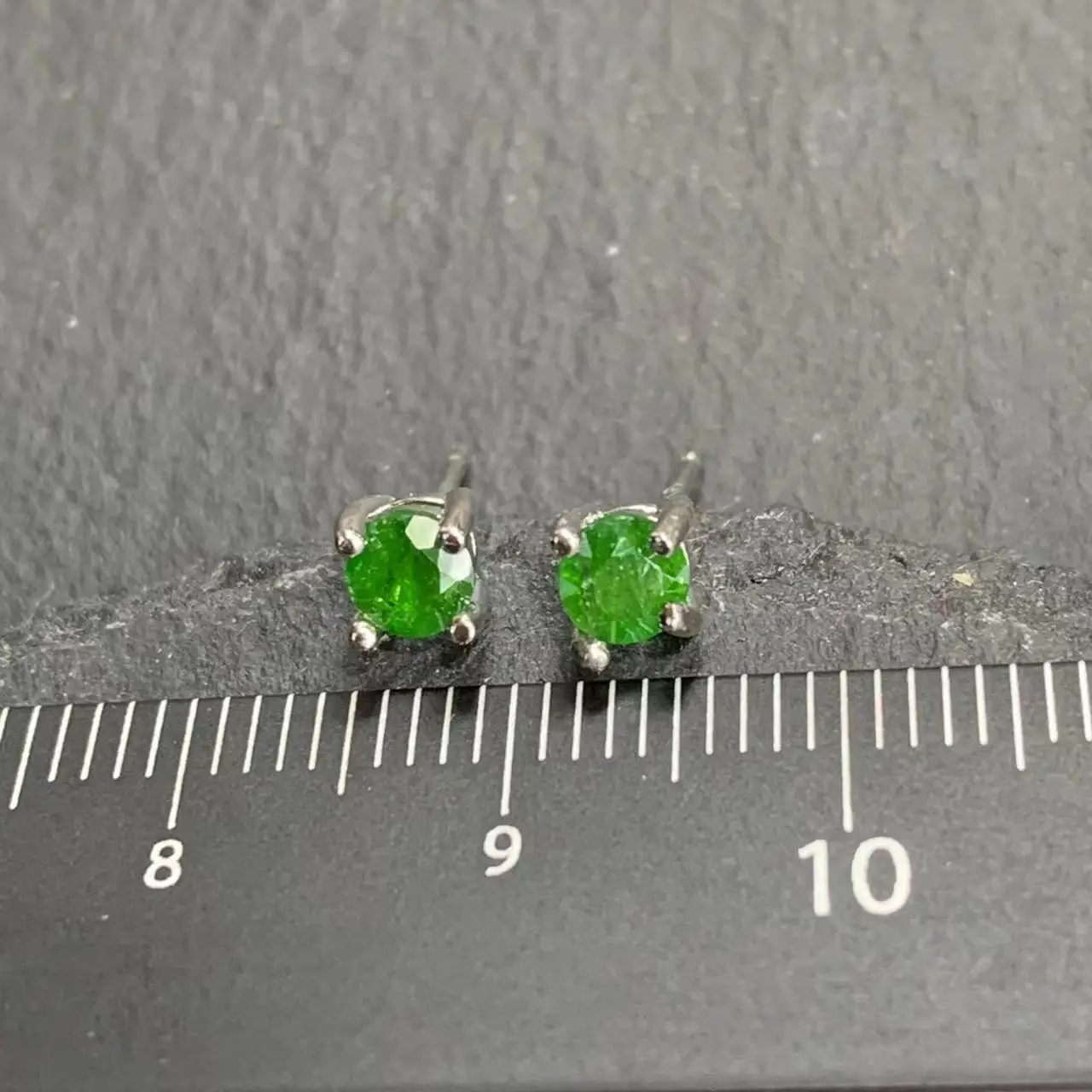 MM Natural Diopside Stud Earrings For Women Real 925 Sterling Silver Vintage Femme Gift Prevent Allergy Fine Jewelry Stone