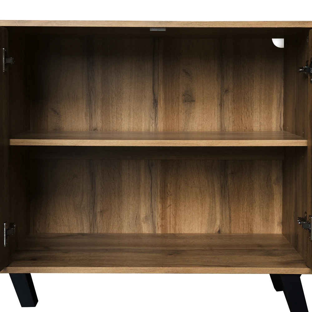 PINGGO Modernes 4-Türiges Sideboard 160,5x35,5x78cm Praktische Aufbewahrungslösung für Wohnzimmer, Schlafzimmer und Esszimmer – Detail 18