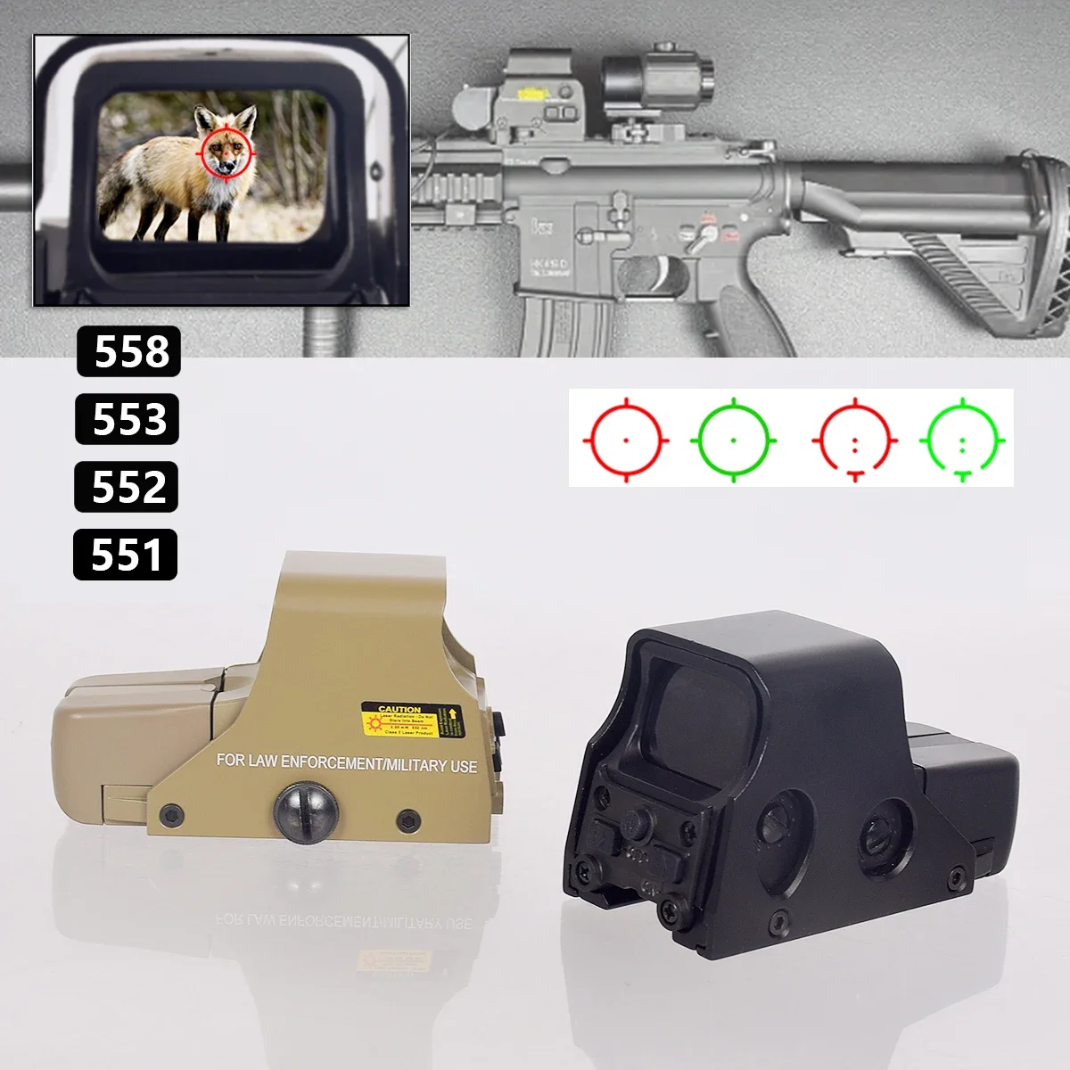 Hunting Holographic Sight Scope 551 552 553 558 Red Green Dot Sight For Reflex Riflescope Fit 20mm Rail red dot sight