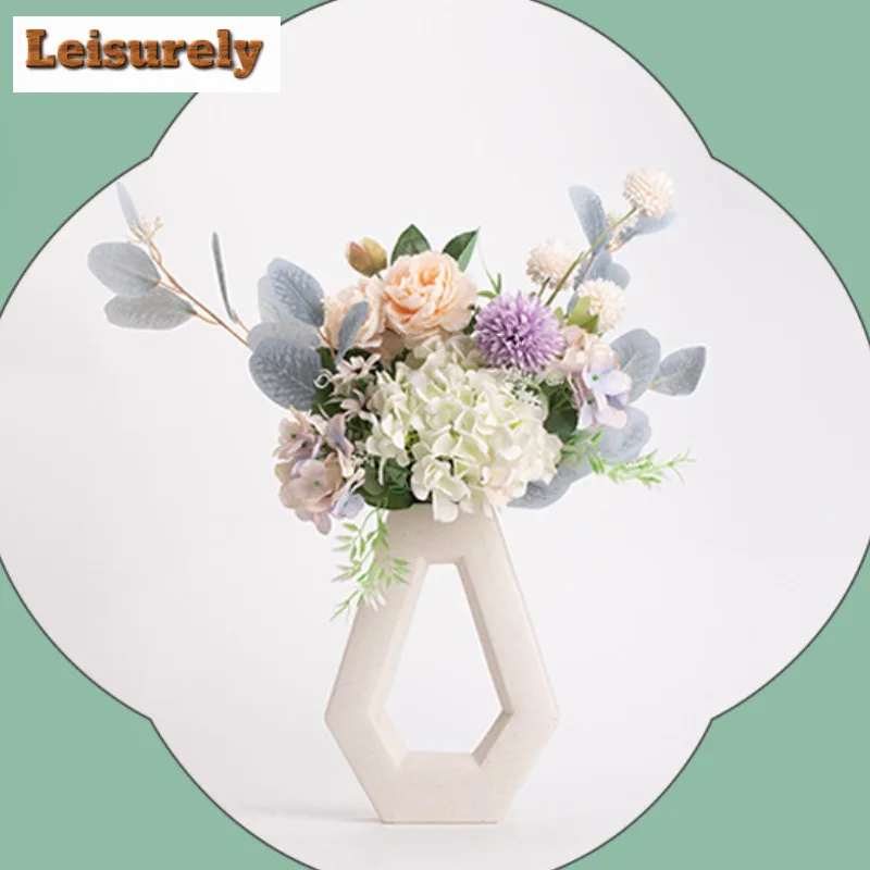 Six Contract Flower Bottle Ceramic Flower Vase Living Room Decoration Vase For Plant Desktop Ornament Arrangement Wedding Decor