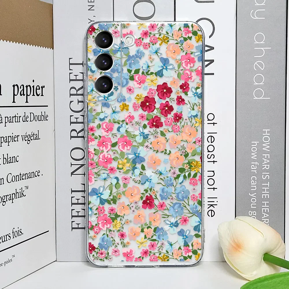 Charming Floral Design Clear Silicone Phone Case - Soft Protective Cover