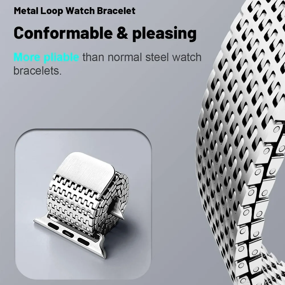 Stainless steel Strap for Apple Watch Band Ultra 49mm 45mm 41mm 44mm 40mm 42mm 38mm Magnetic Loop Bracelet iWatch 8 7 6 5 4 3 SE