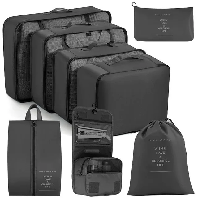 11-Piece Waterproof Travel Packing Cube and Storage Bag Set for Clothes and Accessories