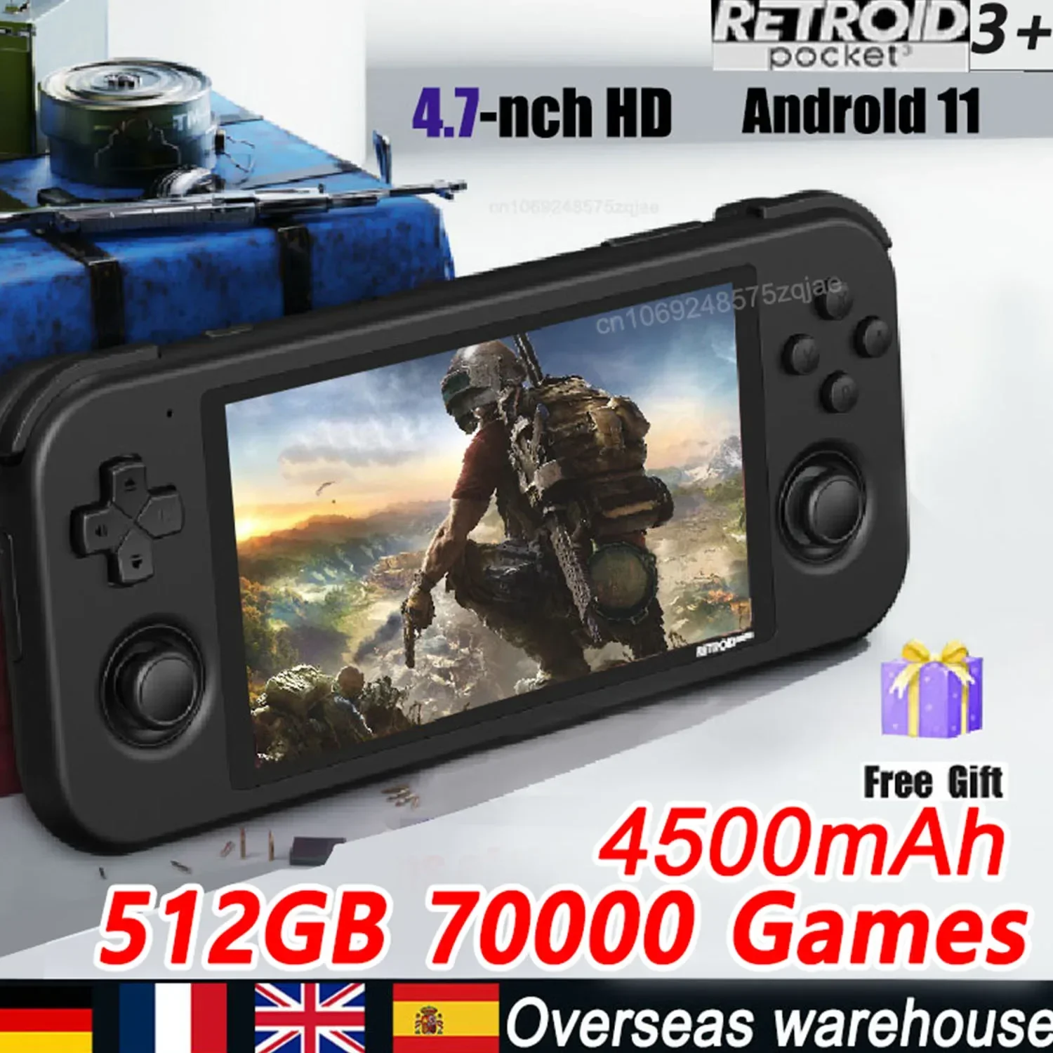 Retroid Pocket 3 Plus Retro Handhelds Games 4.7 Pollici 4G + 128Gb T618 Rp3 + Android11 5G Hdmi Hd Psp Ps2 Game Retroid Negozio Ufficiale