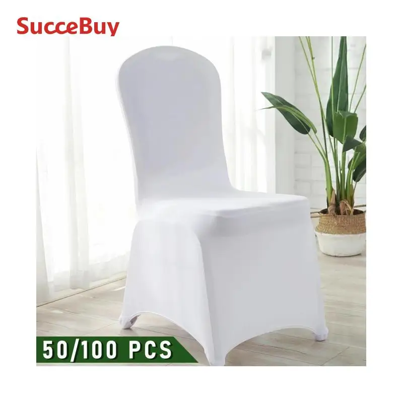 Wedding Chair Cover SucceBuy 12/30/50/100Pcs Wedding Chair Cover Spandex Stretch Slipcover
