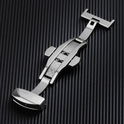 Elegant Fish Scale Pattern Stainless Steel Watch Strap Clasp with Butterfly Buckle Design - 24mm (Silver)