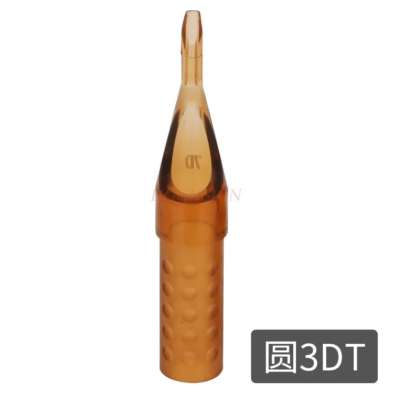 Single use sealing diamond shaped tattoo needle cap with a tattoo needle tip
