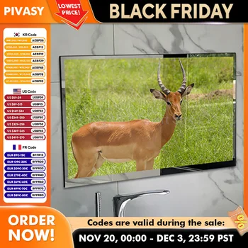 ทีวีจอหลายขนาดติดผนังจอแสดงผลโฆษณา LED สำหรับห้องน้ำอัจฉริยะกระจกห้องน้ำกันน้ำอาบน้ำผ่อนคลาย 1