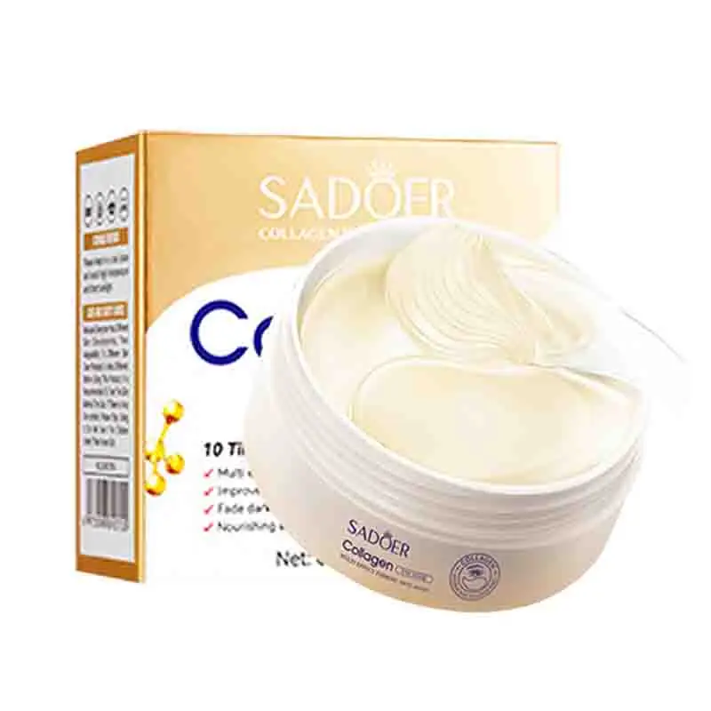 60pcs SADOER Crystal Collagen Eye Mask Anti Dark Circles Moisturizing Anti Wrinkles Anti-aging Eye Patches Eyes Gel Masks
