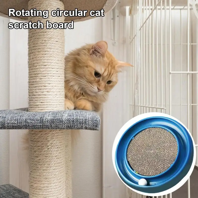 Cat Scratchers For Indoor Cats 2 In 1 Corrugated Paper Flying Disc Scratcher Mat Colorful Thick Cat Scratcher Mat Floor