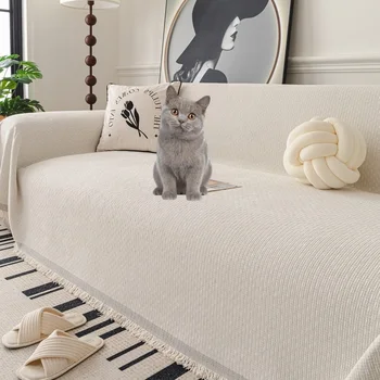 Coperta da tiro per divano in tinta unita Fodere per divano antiscivolo Animali domestici Bambini Copridivano per poltrona a prova di polvere Coperte da campeggio per picnic Casa