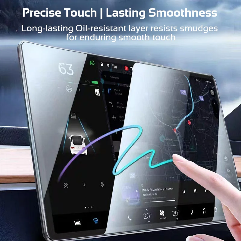 테슬라 모델 3 하이랜드 2024-2026 Y 주니퍼 HD 강화유리 필름 스크린 보호필름 내비게이션 보호 커버 액세서리