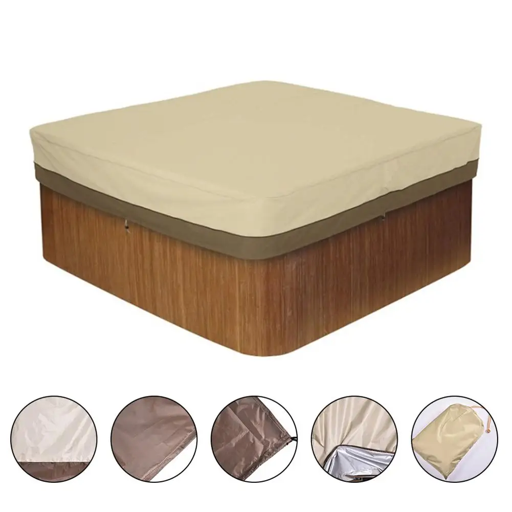 Outdoor Bathtub Swimming Pool Dust Cover Square Hot Tub Cover Waterproof Canopy Daily Courtyard SPA Cover