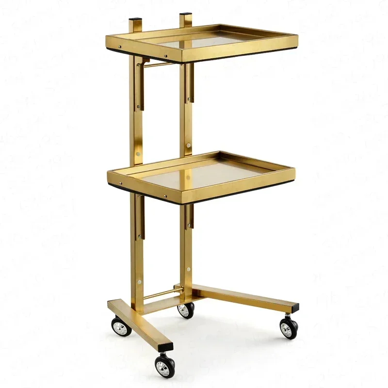 Stainless Steel Beauty Cart Strong Load-bearing Hairdressing Tool Trolley Universal Mobile Hair Salon Special Trolley Cart
