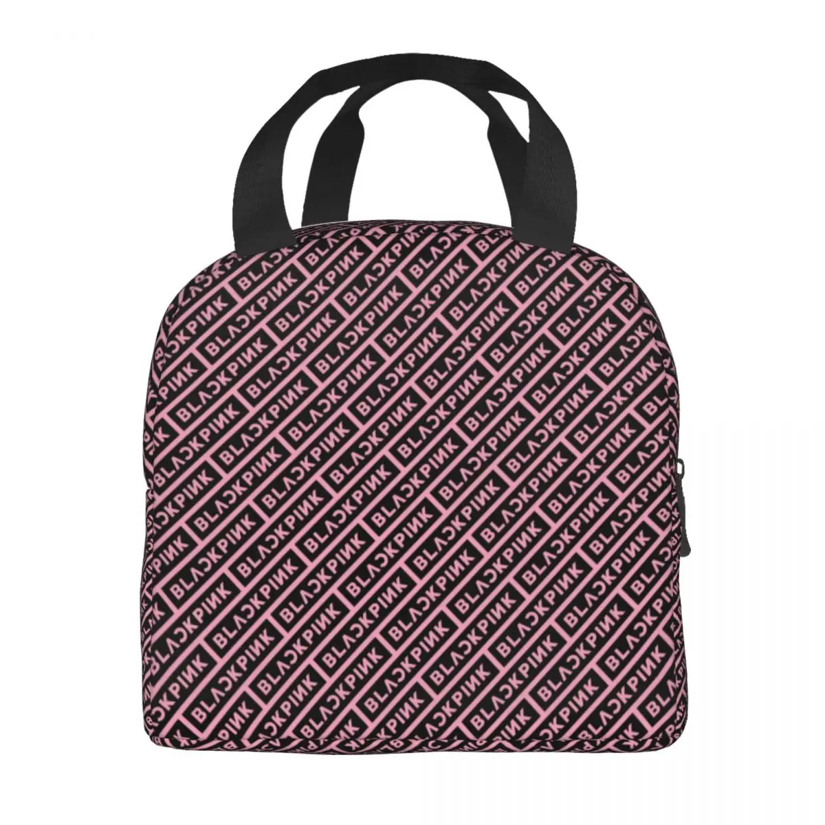 Lunch Bag Cooler Bag Black Pink Kpop Star Girl Group Insulated Lunch Bags Camping Travel Waterproof Thermal Cooler Bento Box Women Kids