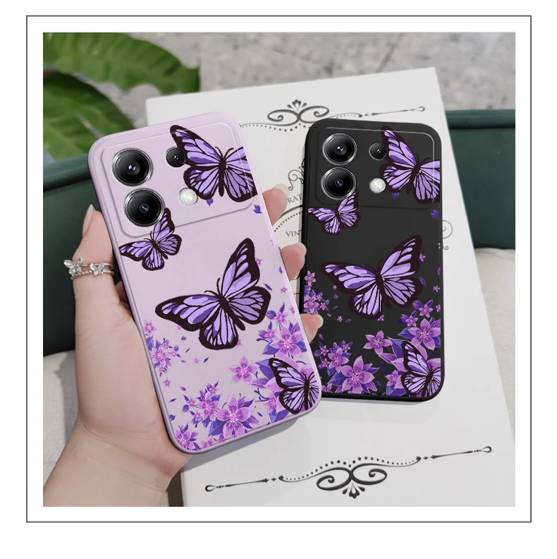 Verträumte Schmetterling Telefon Fall Für Xiaomi Poco F8 F7 X7 X6 F6 M6 M5 M5S F5 X5 F4 X4 M4 X3 Ultra Pro GT Silikon Abdeckung – Detail 3