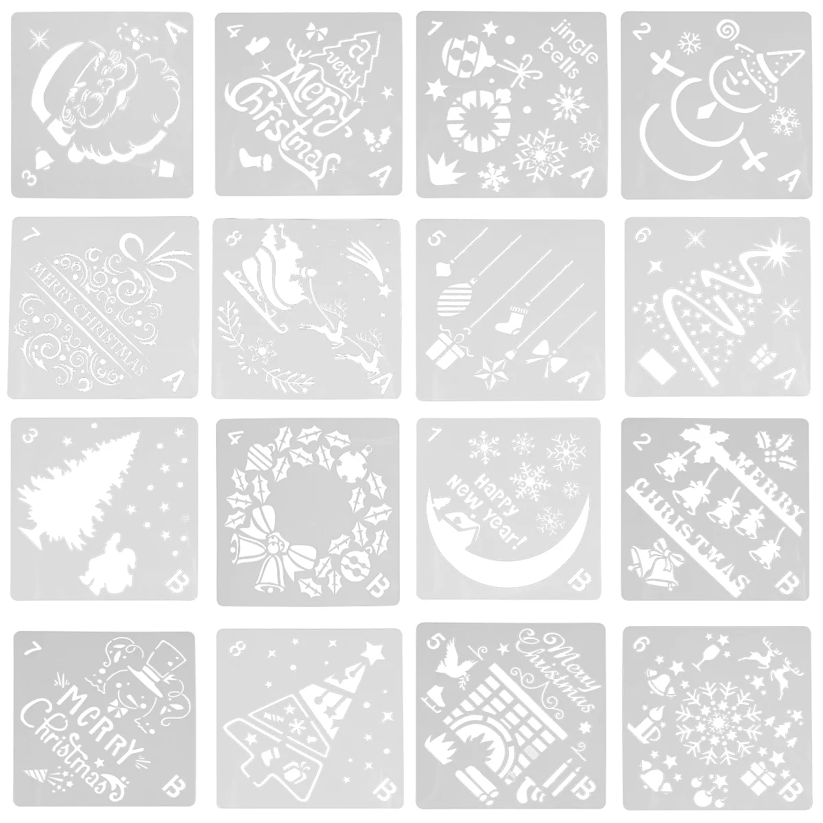 12 Pieces Christmas Stencils Template Reusable Plastic Craft for Art  Drawing Painting Spraying Window Glass Door Car Bod - AliExpress