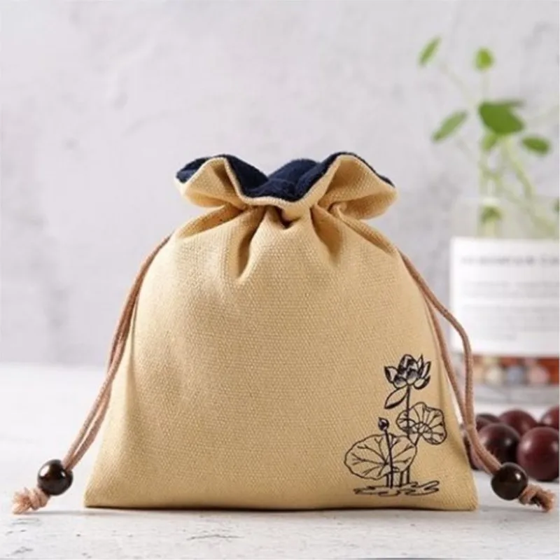Jianzhan Storage Bag Thickened Cotton Linen Small Cloth Bag Teapot Tea Set Master Cup Portable Tea Cup Stationery ZD50