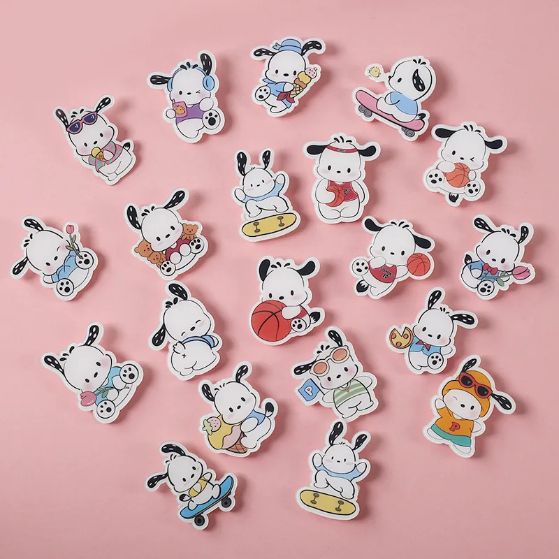 

Sanrio Anime Pochacco Brooch Kawaii with Protective Film Cute Cartoon Portable High Color Value Birthday Gift