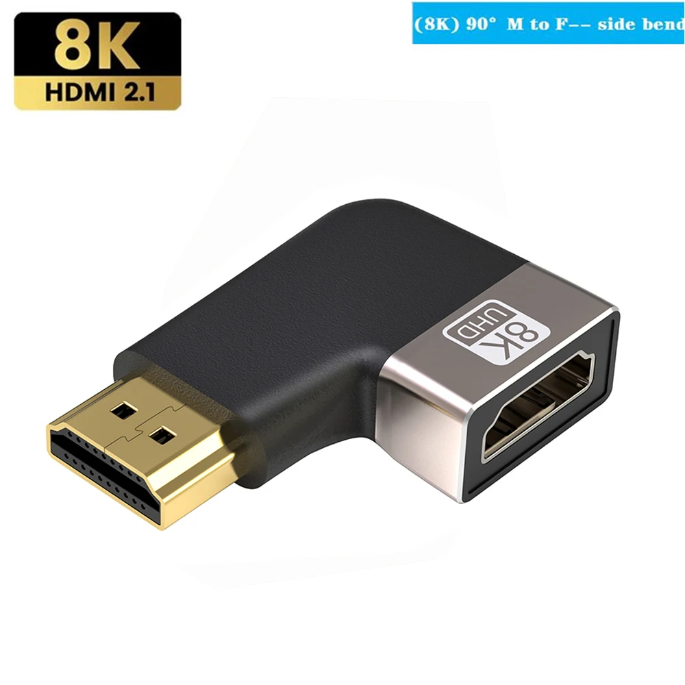 Ultra HD HDMI 2.1 Right Angle Adapter - Male to Female Connector