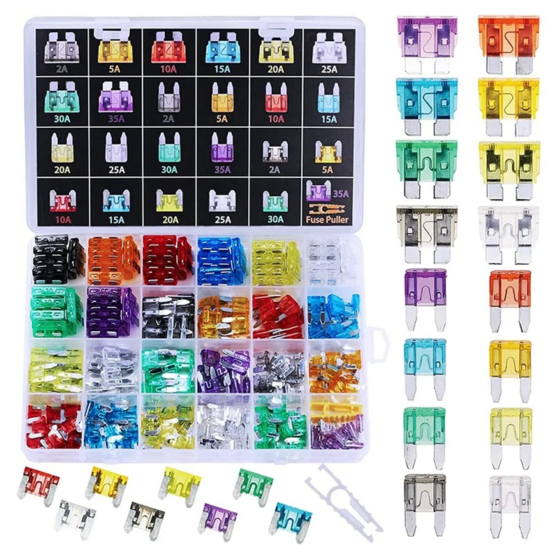272pcs Mini Antitheft Car Fuse Plug Fuse Splitter Fuse Holder Kit (2a
