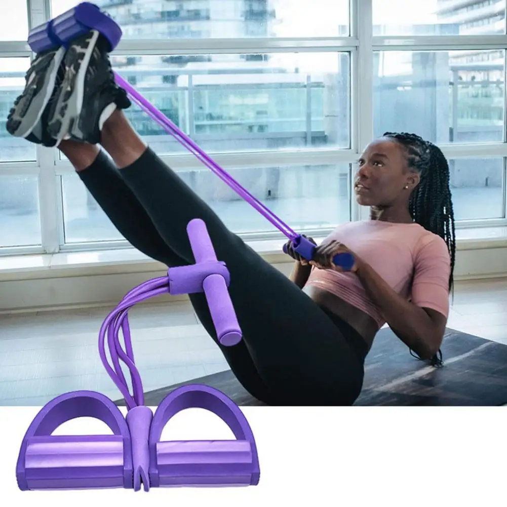 Fitness Resistance Band Tension Rope Non-slip Handle Portable Slimming Training Equipment