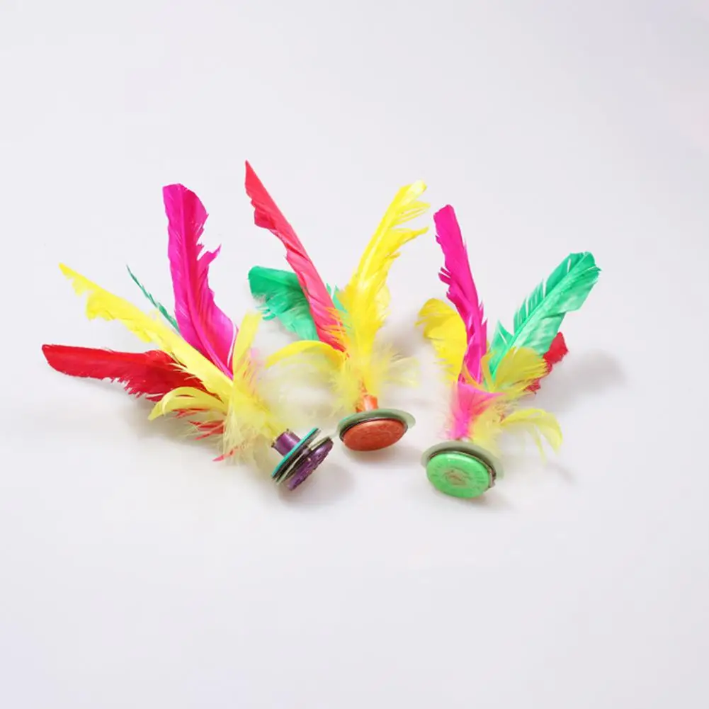 Colorful Feathers Kick Shuttlecock Chinese Jianzi Foot Sports Outdoor Toy Game 1PC
