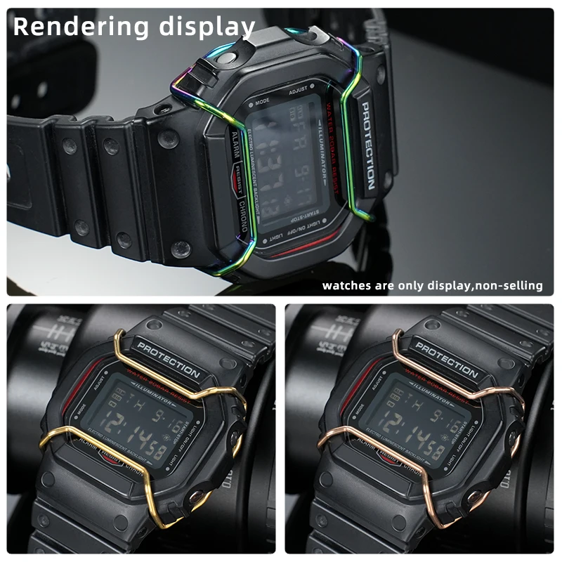 Suitable for Casio Watch Dw-5600/G5600 Gw-M5610 Anti-Collision Steel Bumper Protection Bar Watch Accessories