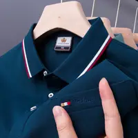 Top qualité été à manches courtes coréen nouvelle mode coton doux couleur Pure revers coupe ajustée décontracté hauts hommes poche polos 4