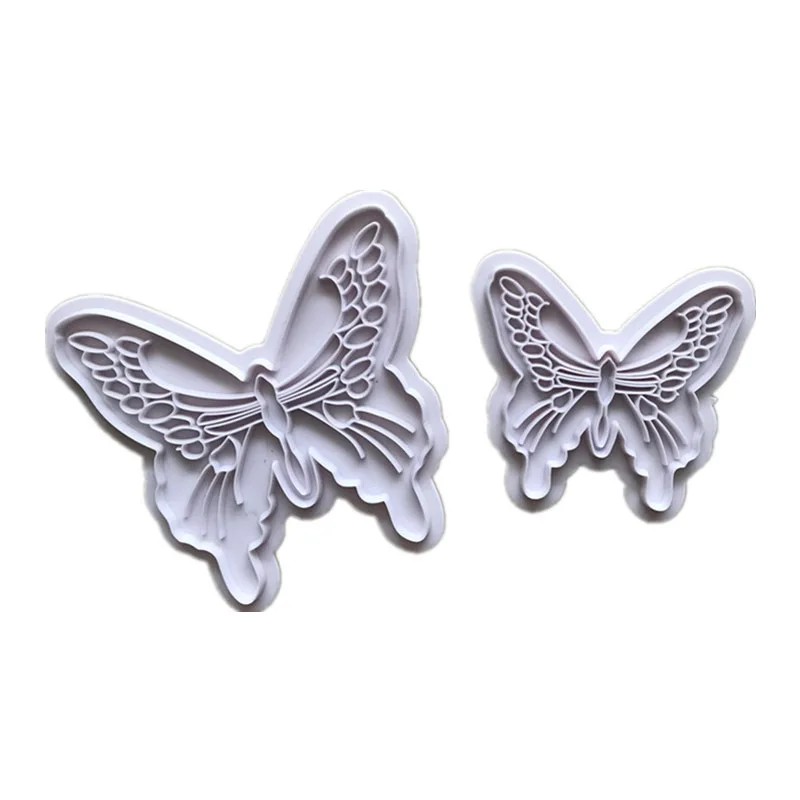 

2Pcs Butterfly Cookie Plunger Cutters Mould Baking Chocolates Cake Fondant Decorating Dough Ice Pastry Slicer For Kitchen Tools