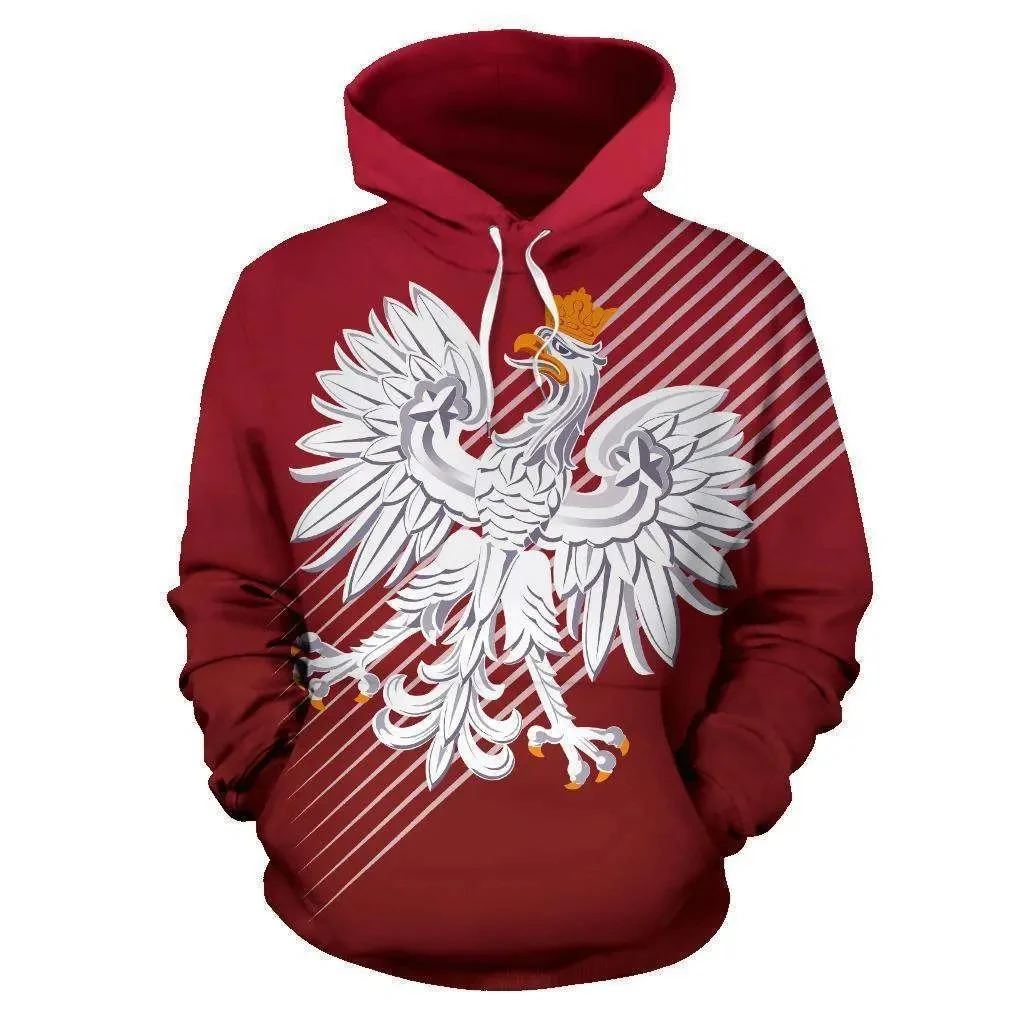 

Худи мужское с принтом флага Польши, свитшот с длинным рукавом и 3D-принтом, Детская уличная одежда в стиле Харадзюку, осень