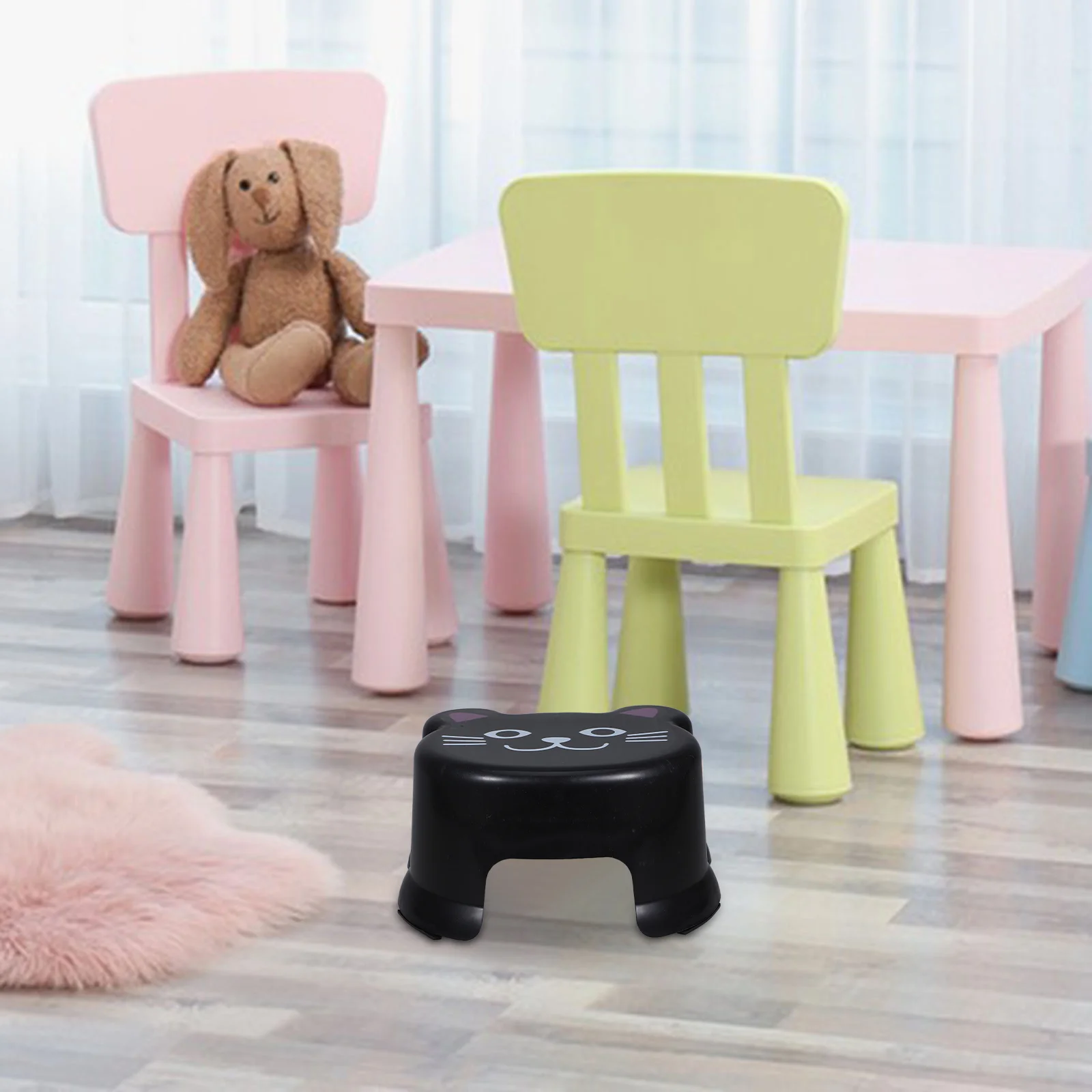 Yellow Children Cartoon Anti Slip Plastic Stool Kids Bathroom Step Chair For Changing Nursing Stools Footrest Small Potty Seat