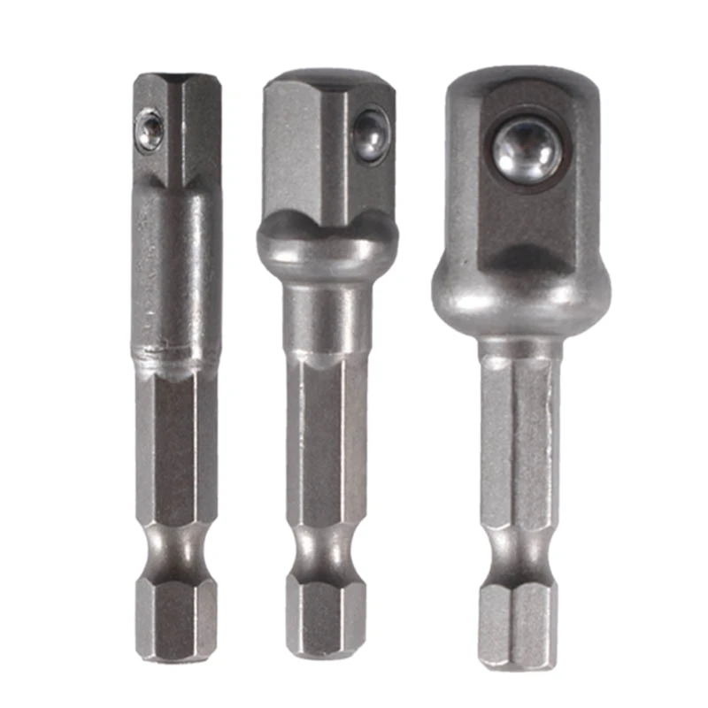 

X37E 3x 1/4 3/8 Bit Socket Adapter 360°Rotatable for Cordless Drill Ratchet