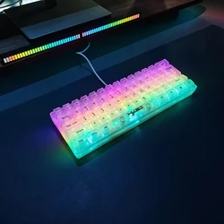 Transparent RGB Backlit Ultra-Compact Gaming Keyboard - Waterproof 61-Key Design (V700 Transparent)